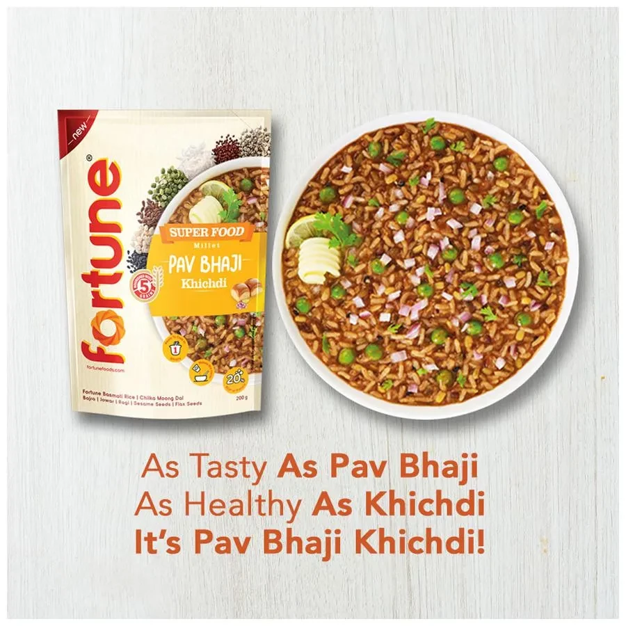 Fortune Super Food Millet Pav Bhaji Khichdi - Ready To Cook, Rich In Protein,, 200 g Pouch-10.webp